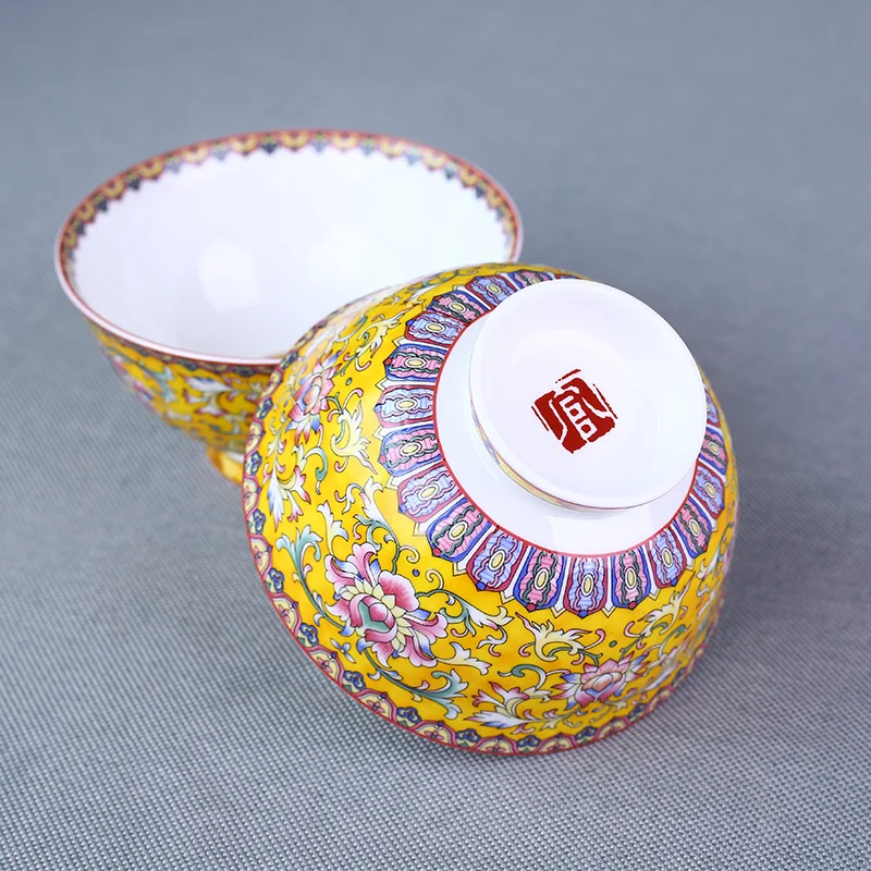 Chinese Soup Bowl Ceramic Ramen Bowl Classical Bone china Tableware 4.5inch Small Bowls Kitchen Dinnerware Accessories Container