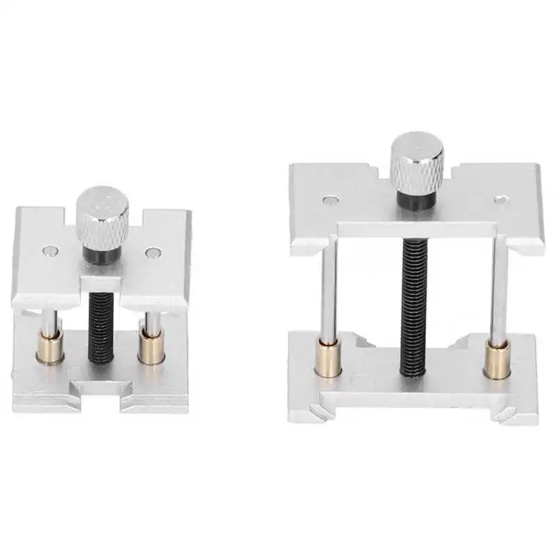 2Pcs Steel Watch Movement Holder Vise Clamp Tool Watch Fixed Clip Base Watch Repairing Maintenance Tool Accessory for Watchmaker