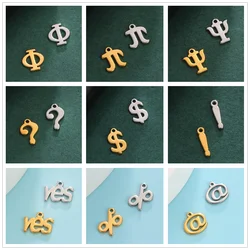 Teamer Stainless Steel Charms DIY Jewelry Making Question Mark At Dollar Sign Mini Charms Bracelet Necklace Handmade Accessories