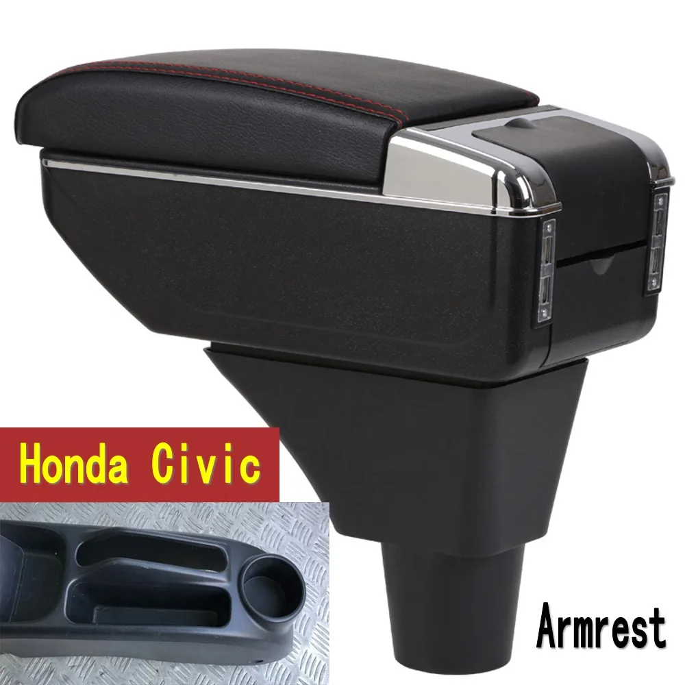 Arm Rest Honda Civic Ep3 Armrest Box Center Console Central Store Content Storage with Cup Holder Ashtray USB Interface