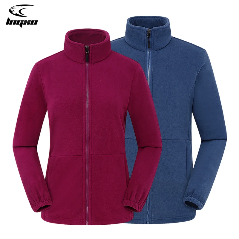 Lngxo polar velo jaqueta masculina mulher caminhadas acampamento esqui softshell casaco outono inverno ao ar livre quente jaqueta anti-pilling roupas