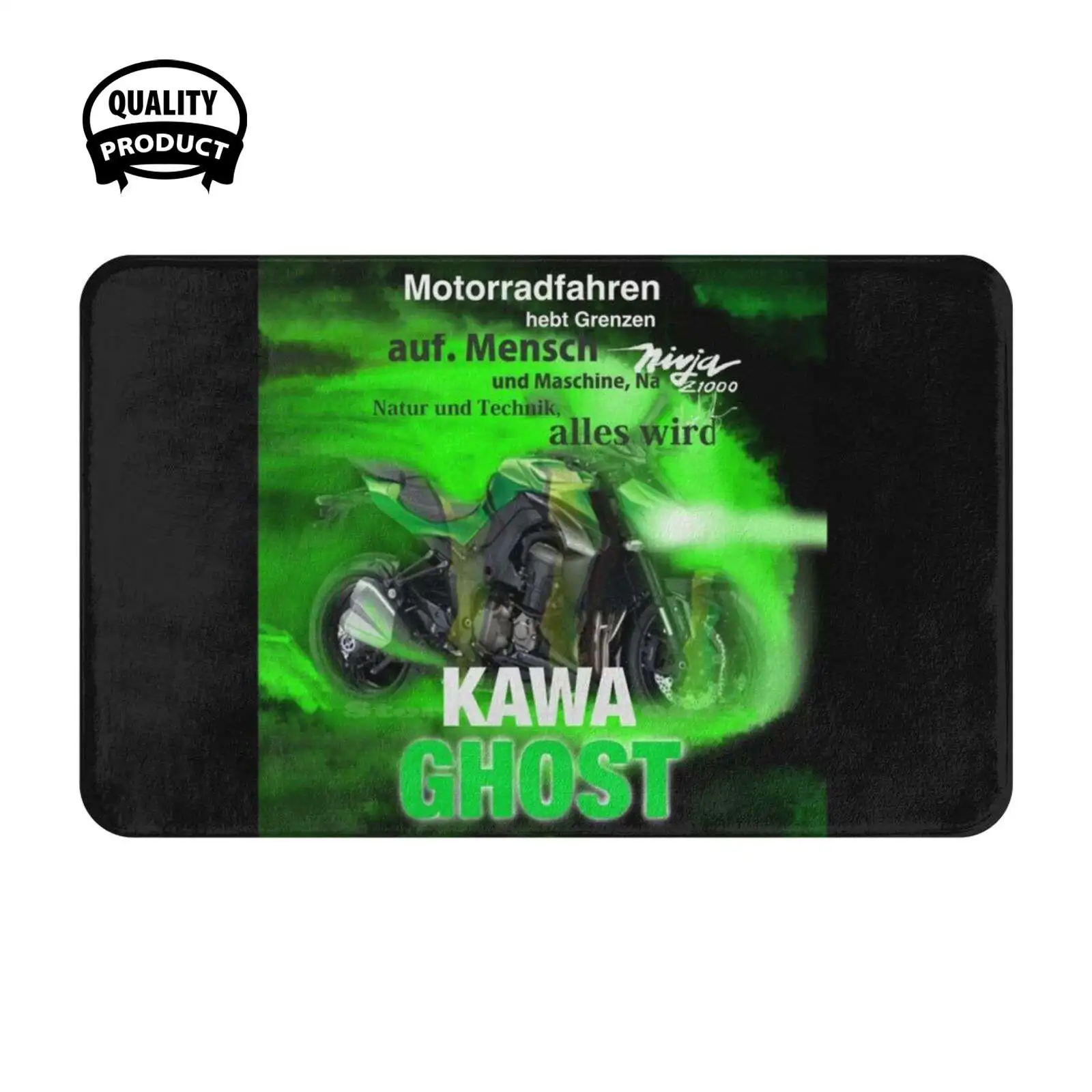 Z1000 Kawa Ghost Soft Cushion Home Carpet Door Mat Car Rug Instagram Tweeter Facebook Z1000 Monster H2 Japanese Motorcycle