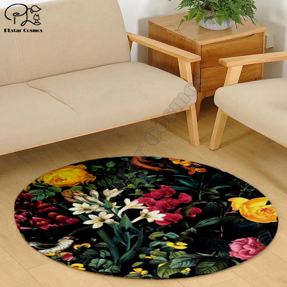 

Fresh flowers carpet Square Anti-Skid Area Floor Mat 3D Rug Non-slip Mat Dining Room Living Room Soft Bedroom Carpet