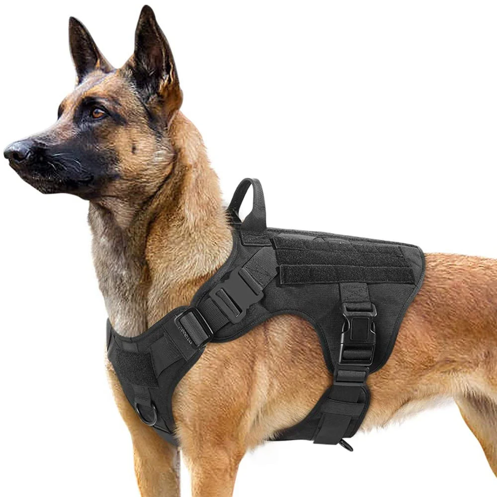 Militärisches großes Hundegeschirr Haustier Deutscher Schäferhund Malinois Trainingsweste Taktisches Hundegeschirr und Leine-Set für Hundezubehör – Detail 2