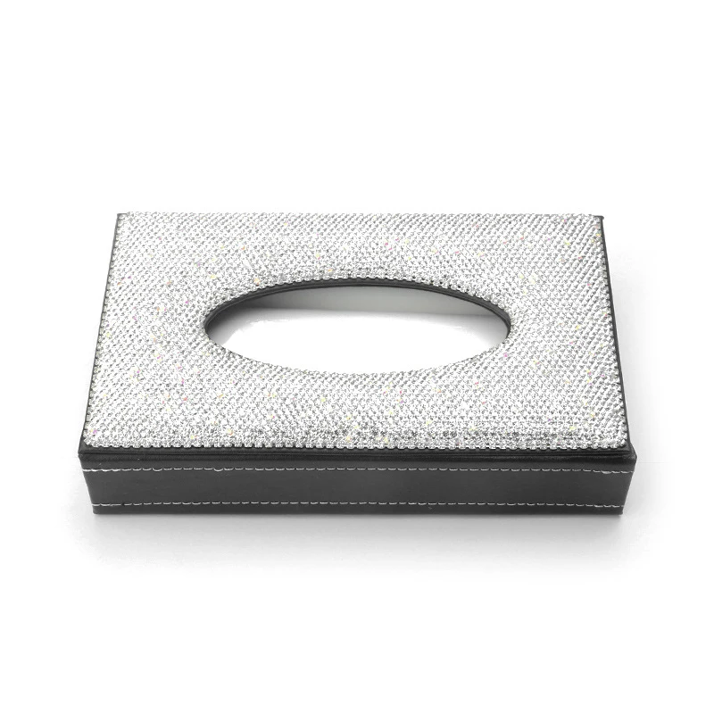 1 Pcs Creative Crystal Diamond Tissue Box Bling Paper Box Home Office Car Decor Napkin Holder Car Interior Accessories