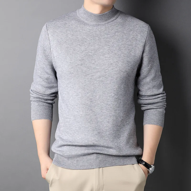 MRMT 2024 Brand New Men's Cashmere Sweater Half Turtleneck Men Sweaters Knit Pullovers For male Youth Slim Knitwear Man Sweater