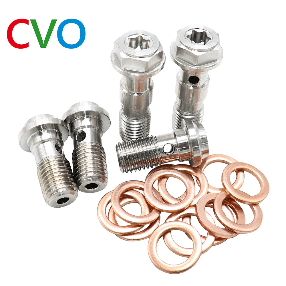 CVO Universal M10*1.0/M10*1.25MM Drain Oil Screw Motorcycle Exhaust screw Drain Banjo Bolt For Brake Caliper/Tubing Hose/Master