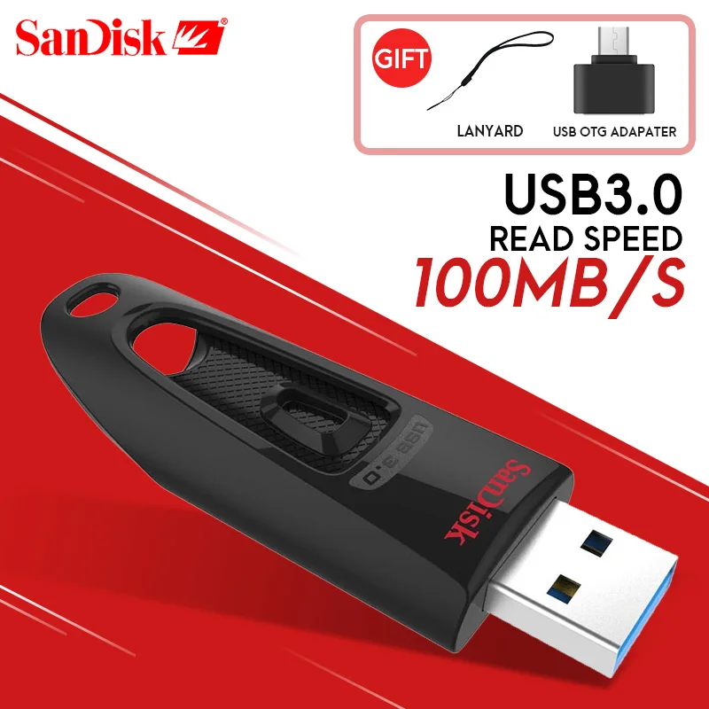 Sandisk Usb Flash Drive 256Gb 128Gb 64Gb 32Gb 16Gb Usb 3.0 100 Mb/s Mini Pen drives Stick U Disk Usb Key Flash Drive Voor Computer