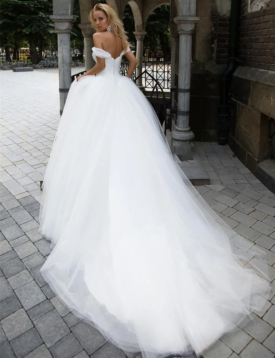 Robe De mariée en Tulle pur, Robe De bal en dentelle, Robe De mariée, modeste, personnalisée, grande taille, nouveauté