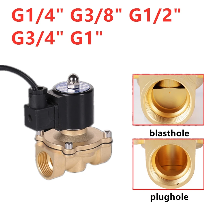 

Electric Water Solenoid valve Normally closed Anti-fog waterproof DN gas CO2 Coil DC12V 24V AC24V 110V 220V G1/4" brass One-Way