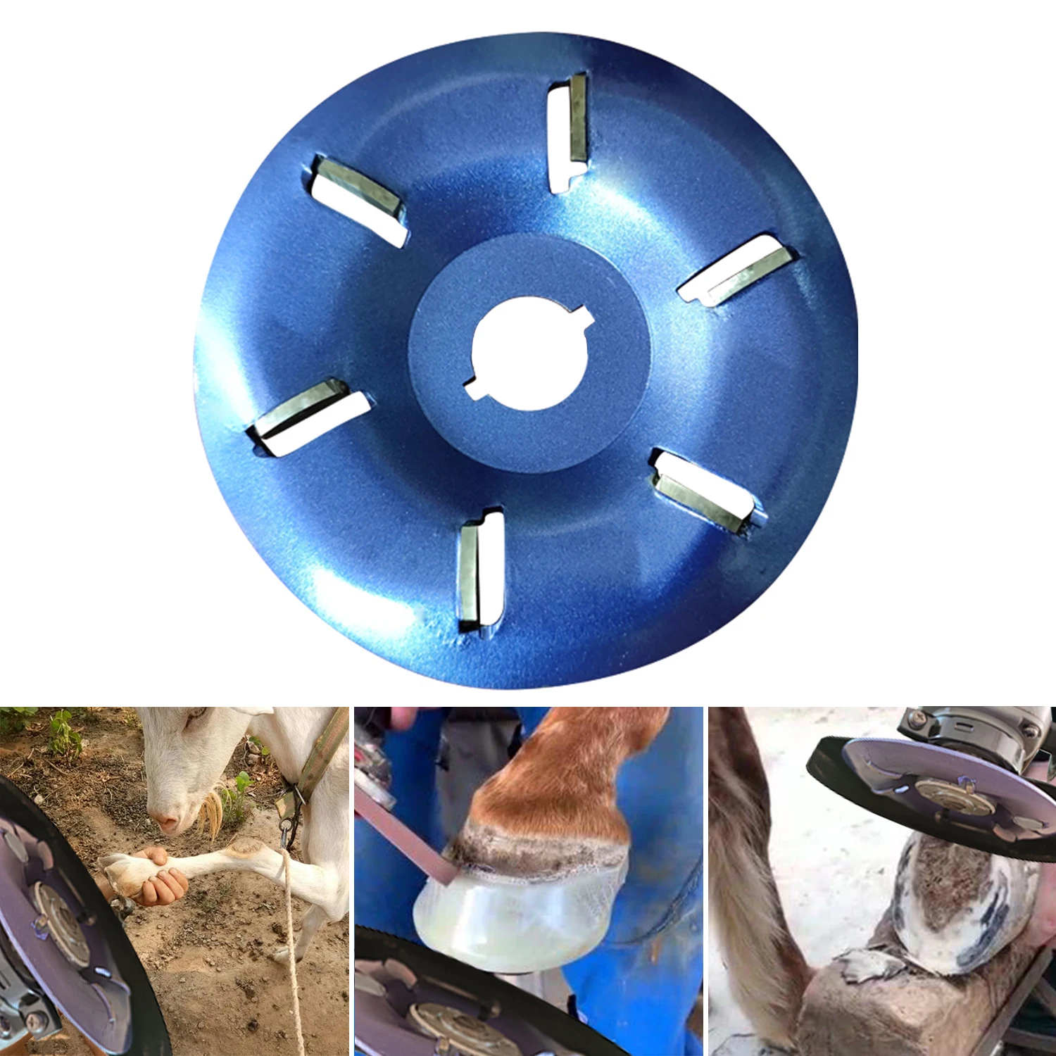 

Metal Cow Cattle Hoof Trimming Cutter Livestock Sheep Foot Trimmer Disc Plate with 6 Sharper Blades Hoof Cutting Tools