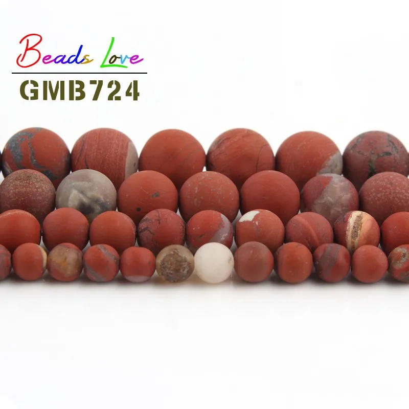 Natural Stone Dull Polish Matte Red Jaspers 4 6 8 10 12mm Round Beads for Jewelry Making Diy Bracelet Necklace Wholesale 15 Inch