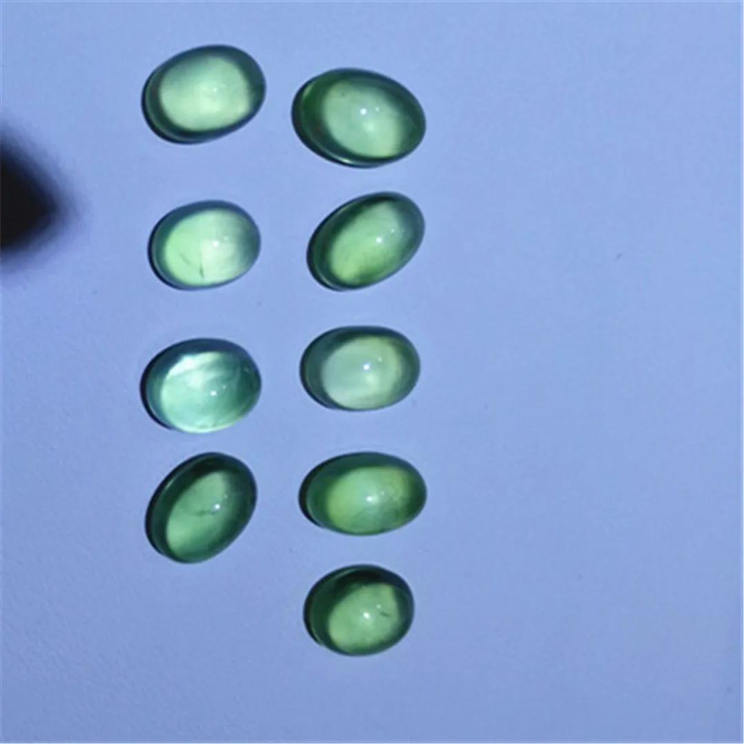 Natural Prehnite Smooth Curved Oval Shaped Drop Shape Loose Jewelry Accessories Colored Gemstone Valet Inlay