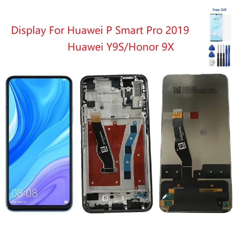 For Huawei  P Smart Pro 2019 LCD With Frame Touch Screen Digitizer Assembly LCD TouchScreen For Huawei Honor 9X Y9S Display