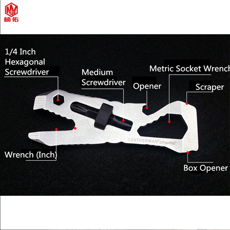 1PCS EDC Small Tool Keychain Portable Mini Screwdriver Titanium Alloy Buckle Outdoor Multi-function Tool Card