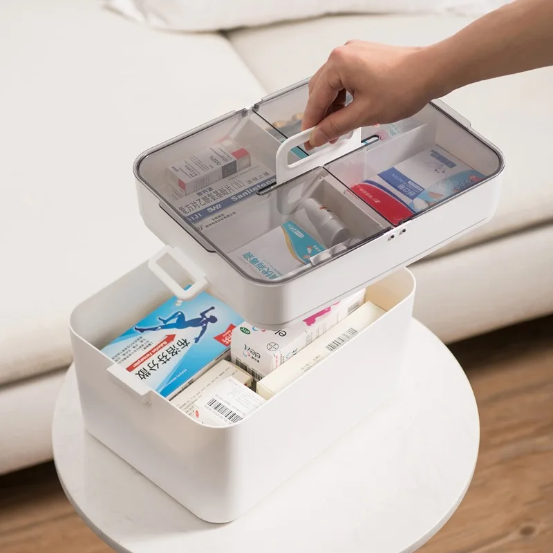 

First Aid Kit for Home Medical Box Household Big Portable Medical Supplies Outdoor Toolbox Medicine Plastic Storage Box