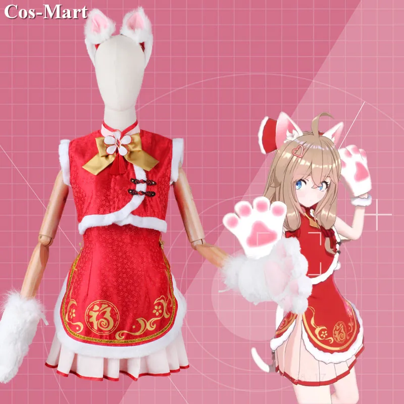 Hot Anime Vtuber A-Soul Diana Cosplay Costume Red Cute Cat Uniforms Full Set Female Activity Party Role Play Clothing XS-XL New