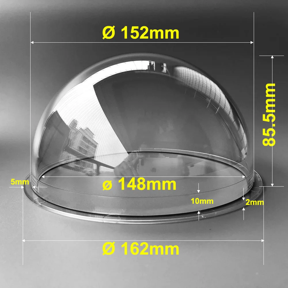 High Speed Dome Acrylic Clear Cover Waterproof Security Surveillance CCTV Camera Protective Housing Transparent Case 162x85.5mm