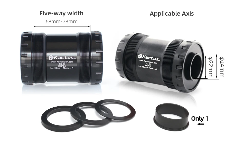 Keramik-Innenlagergehäuse, Breite 68/73 mm, T47-24/30 mm/DUB, alle Serien mit Gewinde, passend für Shimano/SRAM/SRAM-DUB Fahrradkurbelgarnituren – Detail 6