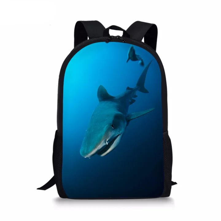 

School Bags for Boys Cool 3D Shark Printing Students Book Pack Children Kids Bagpack Mochila Causal Bolsas Escolar