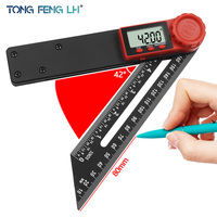 Digital display T-shaped movable angle woodworking tool level T-shaped angle ruler Digital display protractor caliper