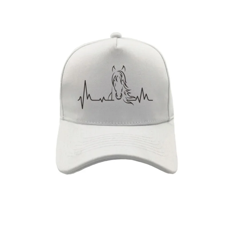 Heartbeat of Horse Baseball Caps Adjustable Fashion Unisex Hats Summer Women Girl Outdoor Riding Horse Caps MZ-229