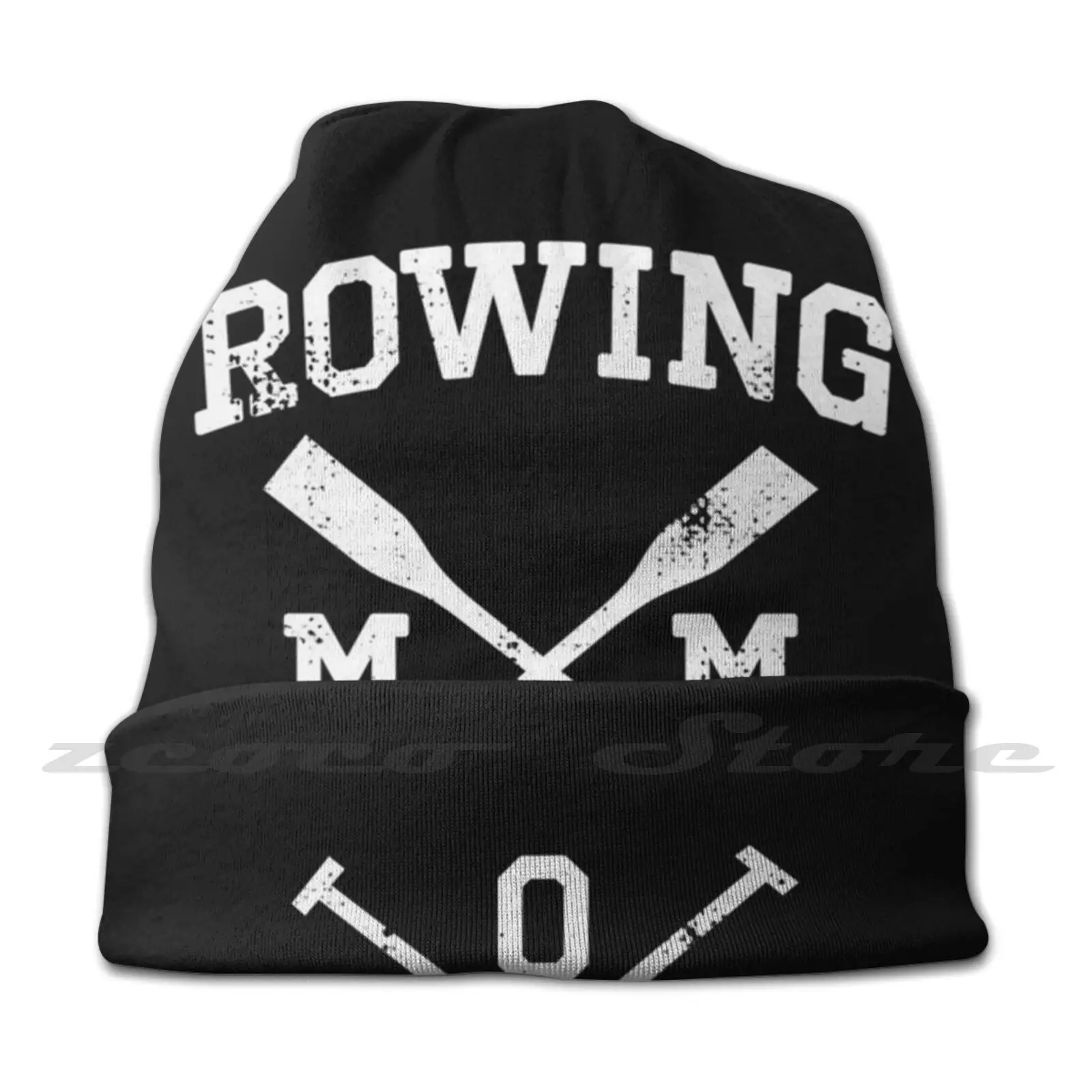 Rowing Mom Canoeing Paddle Sports Personalized Pattern Knit Hats Plus Size Elastic Soft Cap Rowing With Family Professional