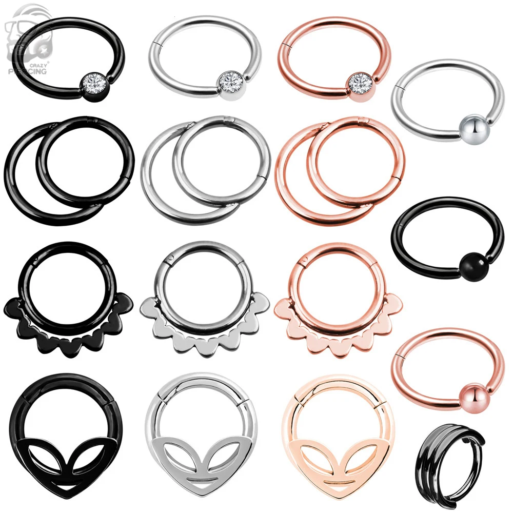 1 قطعة 16 جرام الفولاذ المقاوم للصدأ تشيكوسلوفاكيا الأنف الدائري مسمار الحاجز الأذن الزنمة الغضروف Daith ثقب الأقراط اللولب محارة الثقب مجوهرات للجسم #1