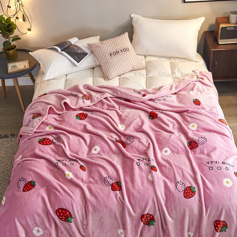 Hot Sales Flannel Blanket Office Nap Air Conditioning Quilt Towel Thin Sheet Thickening Winter Coral Blanket