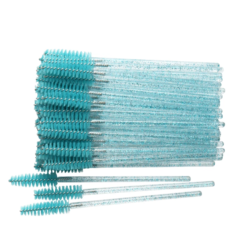 Brosse à cils cosmétique en cristal, baguettes de Mascara applicateur de cils en diamant, pinceaux de maquillage jetables, outils 50 pièces