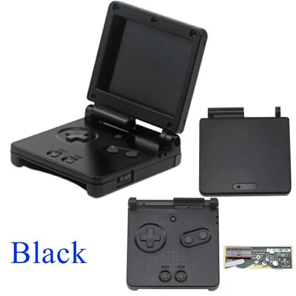 1 Set Casing Pengganti Perumahan untuk Nintendo Gameboy Advance SP GBA SP Kualitas Tinggi Hitam Plastik Solid Casing Pelindung Kit Shell