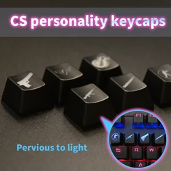 CS GO Gaming keycap Key Button CSGO CF key game keycaps Game Accessories Personality Pervious ABS Cap for Mechanical keyboard