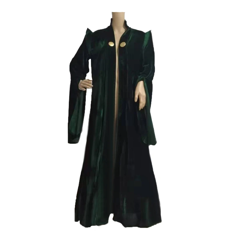 High Quality Professor Minerva McGonagall Cosplay Costume Dress with Green Cape Velvet Role Play Cloak Halloween Carnival 11