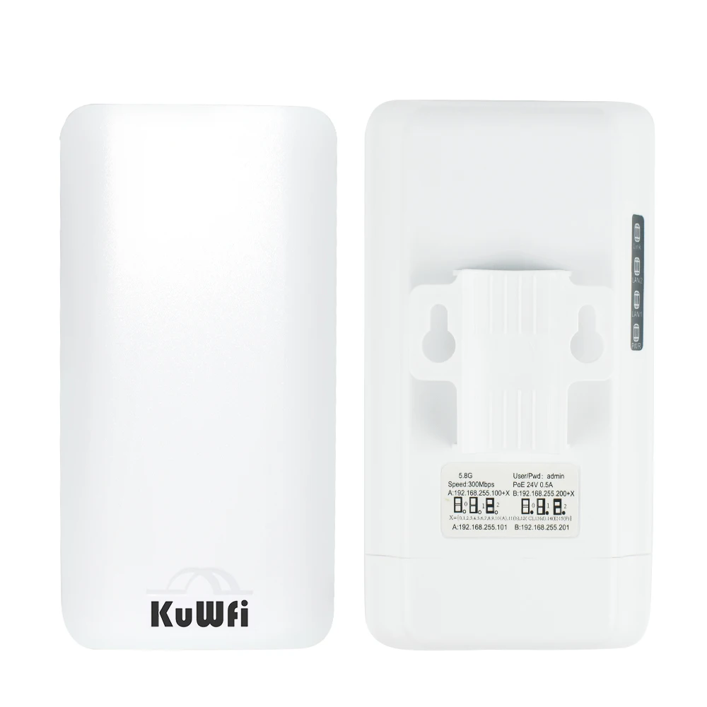 KuWFi 300Mbps WiFi Wireless Bridge 1-2KM Outdoor CPE Router 5G Outdoor Wireless Access Point Wifi point to point wireless bridge