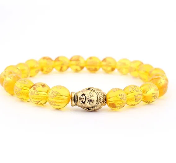 8mm Citrine multicolor Agate Chakra Healing Reiki Buddha Yoga Bracelet elastic adjustable Volcanic Stone Bangles yhf34