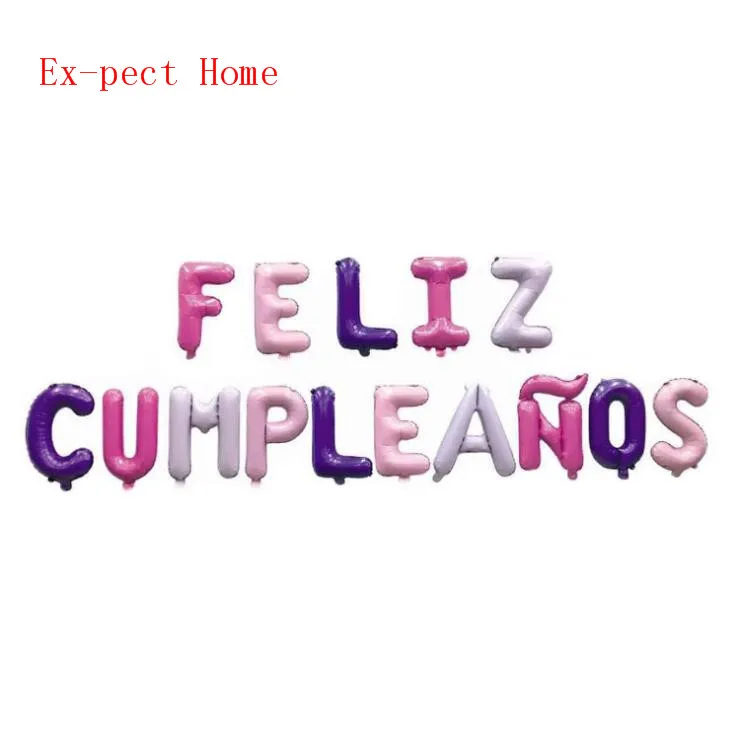 

50sets FELIZ CUMPLEANOS Letter Balloons Foil Happy Birthday Alphabet Balloon Birthday Party Decorations