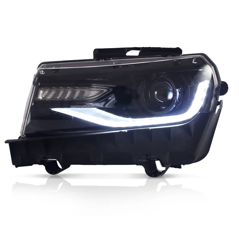 

2PCS Car Style LED headlights for Chevrolet Camaro 2014-2015 head lamp LED Lens Double Beam H7 HID Xenon bi xenon lens