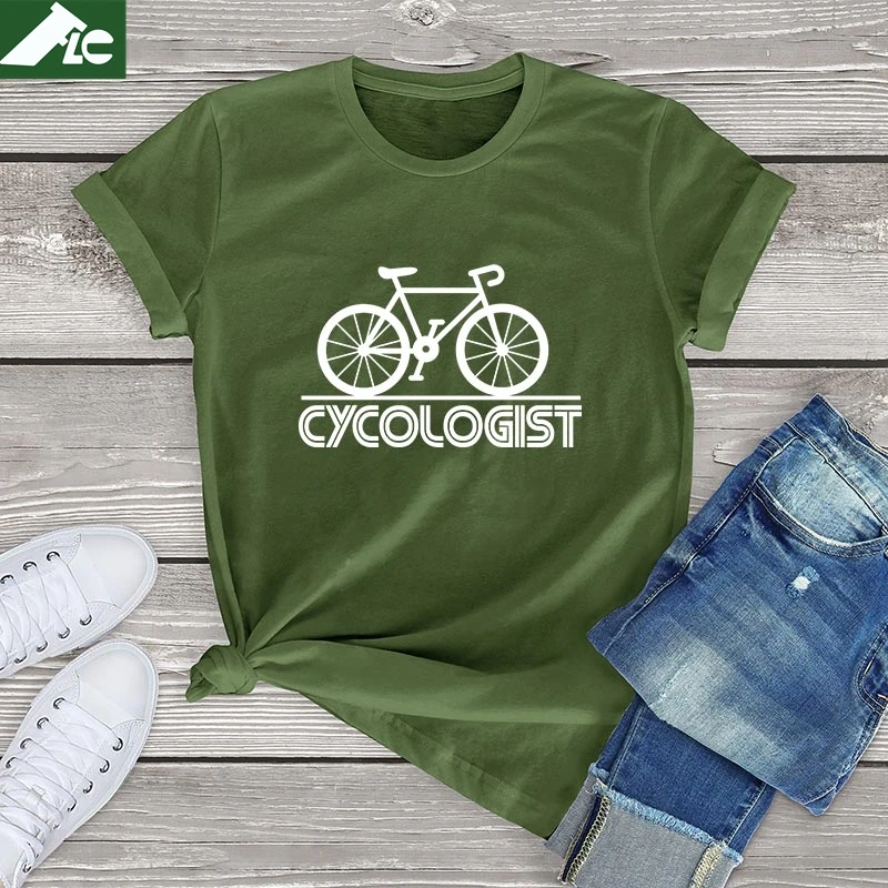 FLC Cycologist Bike Graphic T Shirts For Women Funny Fanatic Cyclist Bike Rider Gifts Men Women Clothing Summer Cotton Tops Tees