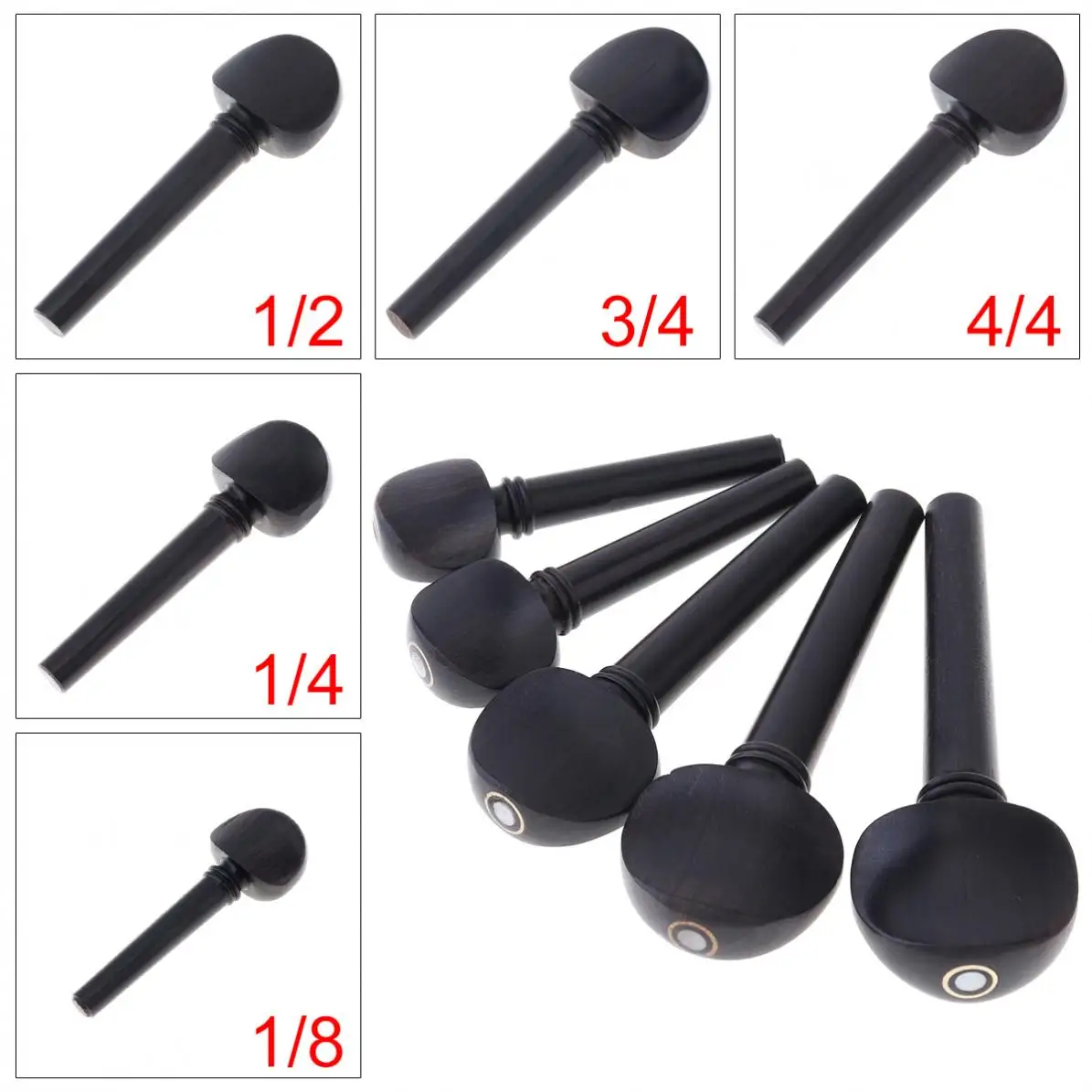 1 piece Slade Ebony Violin Tuning Pegs Regular Type 1/8 & 1/4 & 1/2 &3/4 & 4/4 Size for Violin Accessories