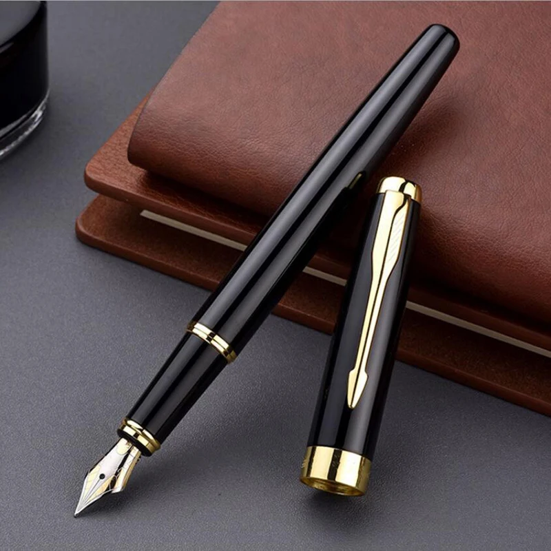 

Ручка перьевая классическая с металлическими чернилами, брендовая деловая Роскошная для подписи, для письма, купить 2, подарок