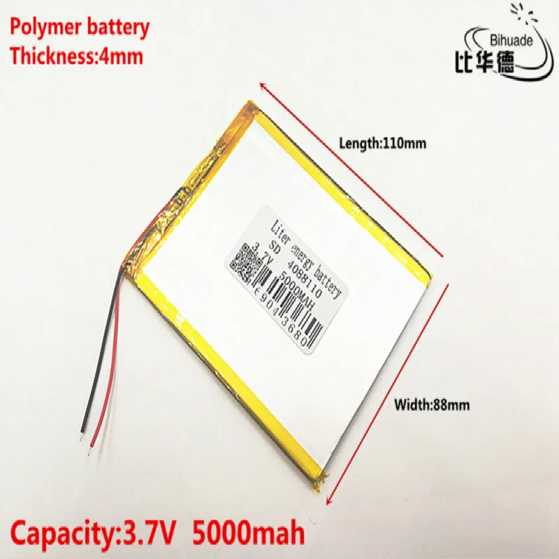 3.7V,5000mAH 4088110 (polymer lithium ion battery) Li-ion battery for tablet pc 7 inch 8 inch 9inch tablet PC MID