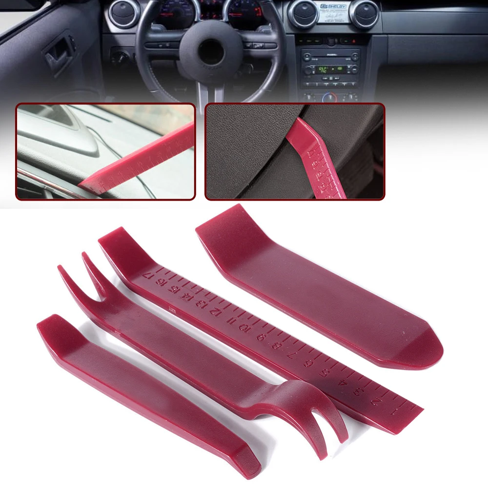 

4 Pcs Plastic Repairing Tool Kit Car Radio Door Clip Panel Trim Dash Audio Stereo Removal Installation Pry For Car