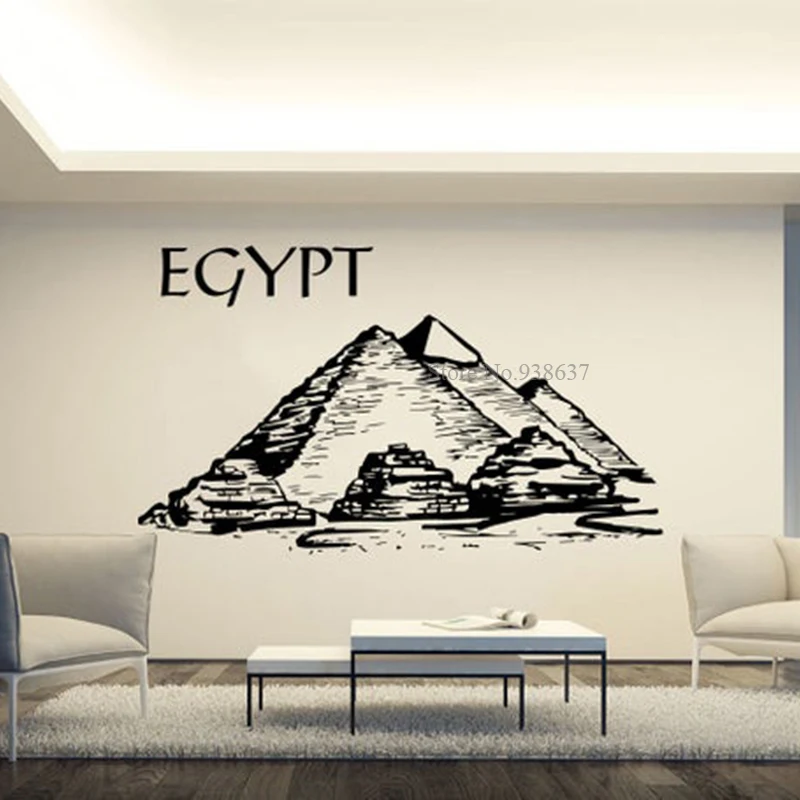 Egypt Pyramid Desert Caravan Of Camels Rider Living Room Home Decal Removable Vinyl Wall Sticker Mural BD317