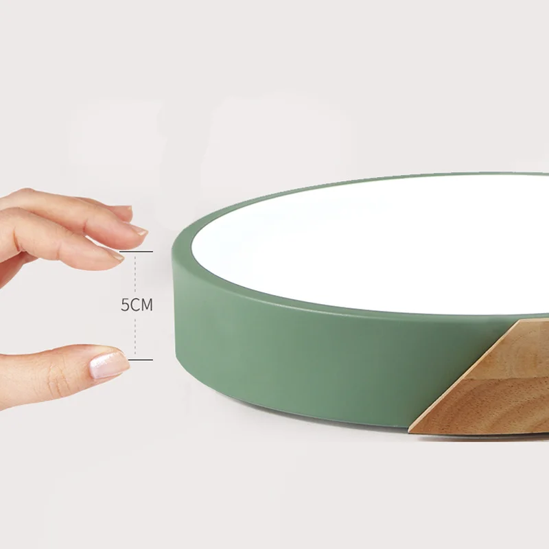 OHANEE Modern LED Ceiling Light Lamp Living Room Lighting Fixture Bedroom Kitchen Surface Mount Round Ceiling Lights Wood edge