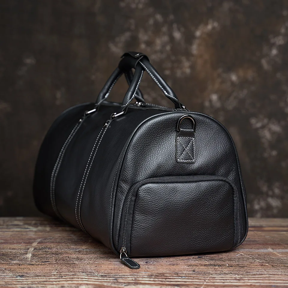 Männer Reisetasche Aus Echtem Leder Casual Hand Gepäck Tasche Hohe Kapazität Duffle Schulter Schuh Tasche Für 17 Zoll Laptop NUPUGOO – Detail 29
