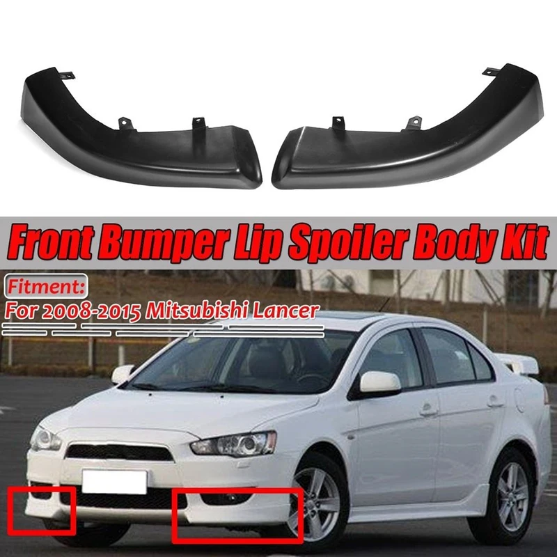 2Pcs Car Front Bumper Splitter Lip Spoiler Body Kit Diffuser Protector for Mitsubishi Lancer 2008-2018