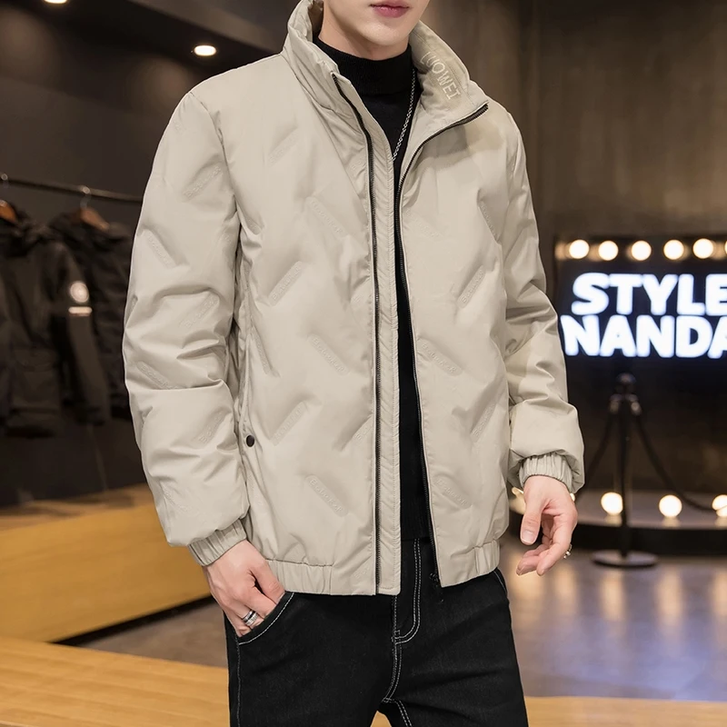 Men's lightweight down jacket new tide winter clothing student youth self-cultivation men's stand collar fashion jacket
