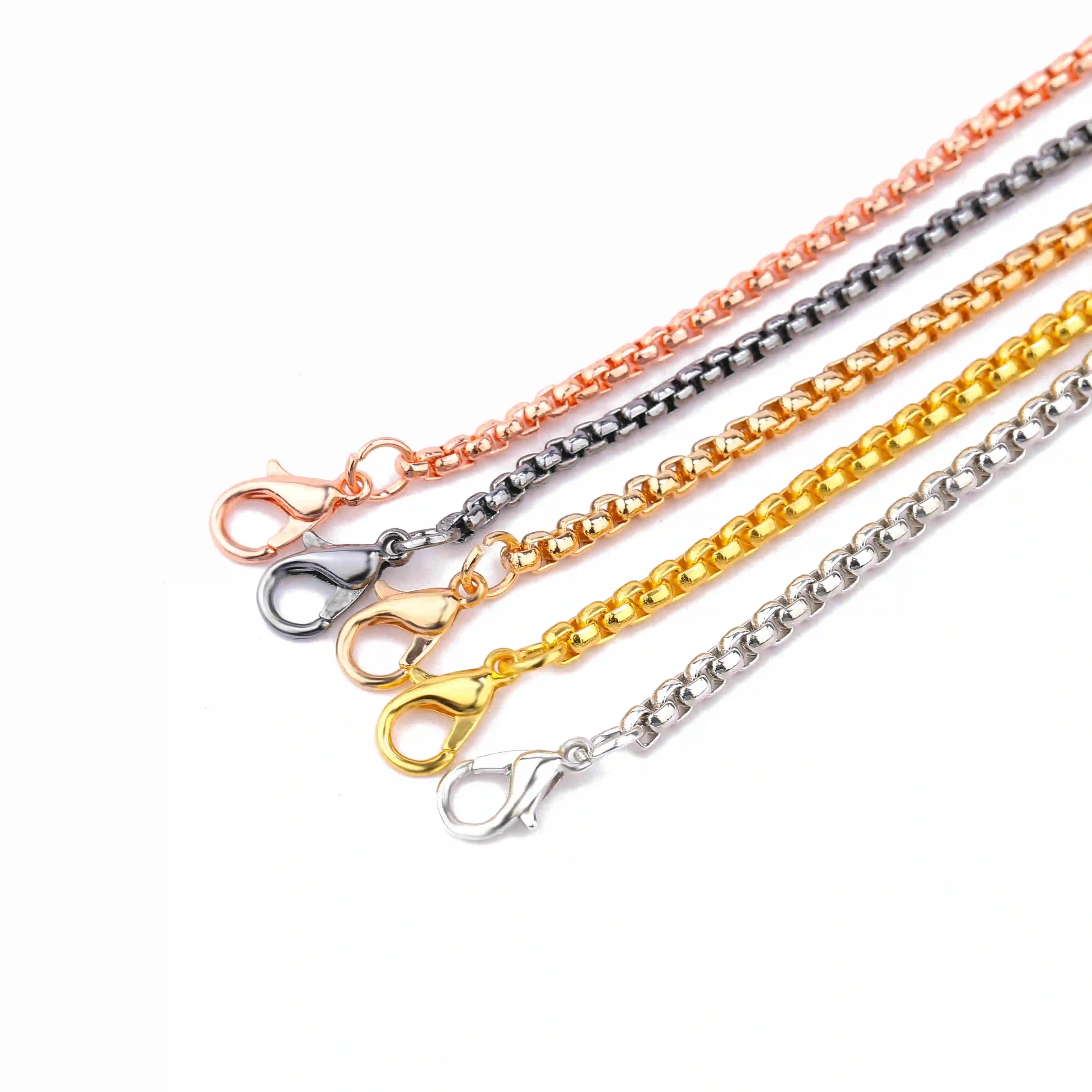 20 teile/los 60cm Legierung ketten dick 2,5mm & 3mm Karabiner verschluss ketten für DIY Schmuck herstellung Ergebnisse Anhänger Halsketten Zubehör – Detail 6
