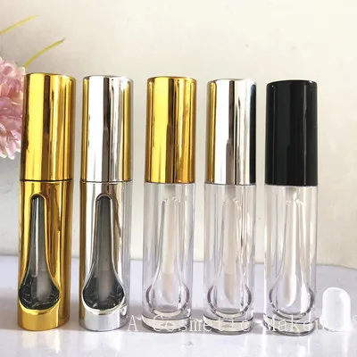 10/30/50PCS Lip Gloss Bottle Lip Glaze Tube Empty Black Gold Silver Lipgloss Tube Packaging Material Makeup DIY Lip Glaze