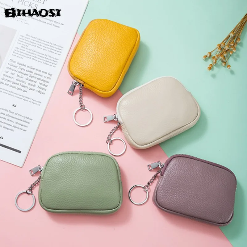 

Mini Zero Wallet Simple Leather Coin Bag Leather Zipper Key Bag Earphone Bag Ladies' Change Bag Wallet Storage Wholesale